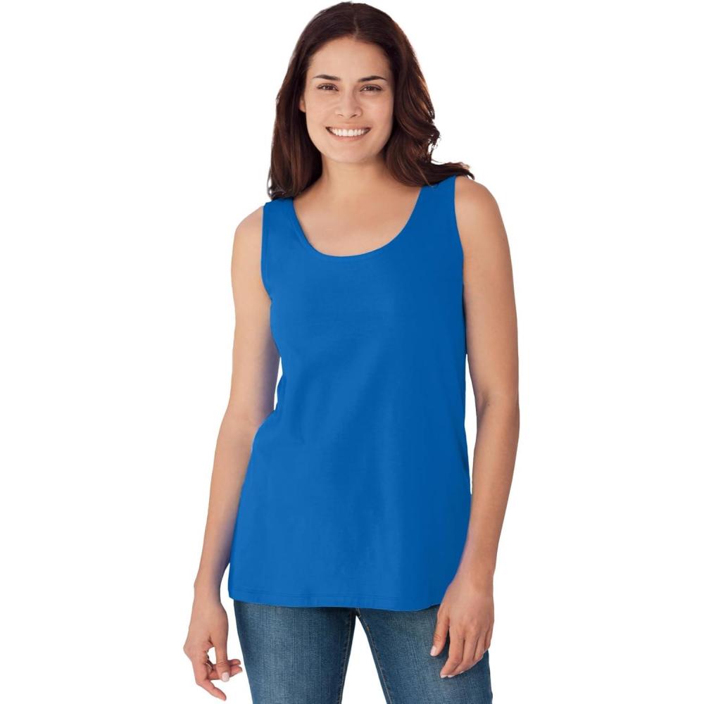 image:imageWoman Within Plus Size Scoopneck TankBright Cobalt