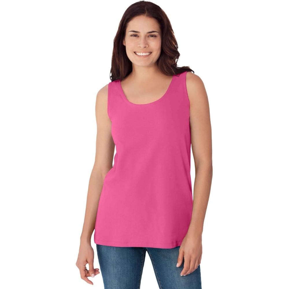 image:imageWoman Within Plus Size Scoopneck TankRaspberry Sorbet