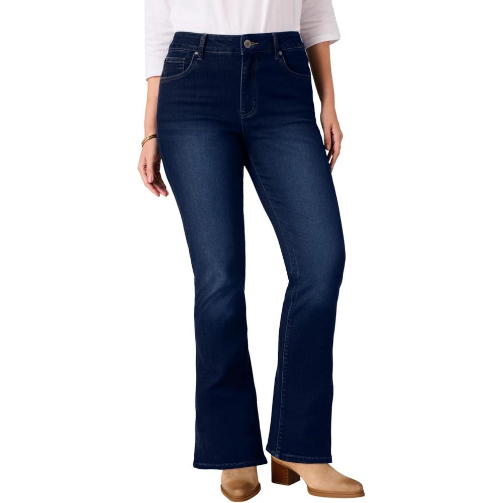 image:imageWoman Within Plus Size Stretch Bootcut Clean JeansMidnight Sanded