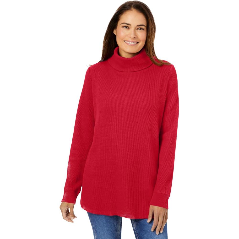 image:imageWoman Within Plus Size Thermal TurtleneckClassic Red