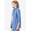 Woman Within Plus Size 2-Piece Embroidered Poplin Tunic And Tee Set(French Blue Rose)