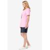 Woman Within Plus Size 2-Piece Knit Tee and Short Set(Azure Butterfly Heart)