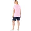 Woman Within Plus Size 2-Piece Knit Tee and Short Set(Vivid Red Americana Stars)