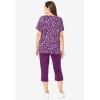 Woman Within Plus Size 2-Piece Tunic And Capri Set(Plum Purple Ditsy)