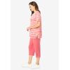 Woman Within Plus Size 2-Piece Tunic And Capri Set(Sweet Coral Stripe)