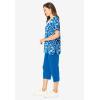Woman Within Plus Size 2-Piece Tunic And Capri Set(Vibrant Blue Dyed Flower)