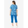 Woman Within Plus Size 2-Piece Tunic And Capri Set(Vibrant Blue Dyed Flower)