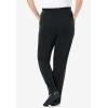 Woman Within Plus Size 7-Day Knit Straight-Leg Pull-On Pants(Black)