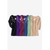 Woman Within Plus Size 7-Day Layered-Look Embroidered Henley Tunic(Deep Claret Embroidery)
