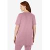 Woman Within Plus Size 7-Day Short-Sleeve Baseball Tunic(Dusty Pink)