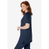 Woman Within Plus Size 7-Day Short-Sleeve Baseball Tunic(Navy)