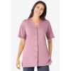 Woman Within Plus Size 7-Day Short-Sleeve Baseball Tunic(Navy)