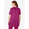 Woman Within Plus Size 7-Day Short-Sleeve Baseball Tunic(Raspberry)