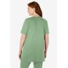 Woman Within Plus Size 7-Day Short-Sleeve Baseball Tunic(Sage)