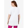 Woman Within Plus Size 7-Day Short-Sleeve Baseball Tunic(White)