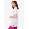 Woman Within Plus Size 7-Day Short-Sleeve Baseball Tunic(White)