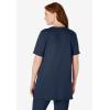 Woman Within Plus Size 7-Day Short-Sleeve Baseball Tunic(White)