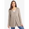 Woman Within Plus Size Babydoll Cardigan Sweater(Heather Sand)
