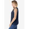 Woman Within Plus Size Beaded Tank Top(Navy)