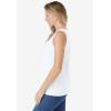 Woman Within Plus Size Beaded Tank Top(White)