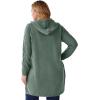Woman Within Plus Size Cable Cardigan Hoodie Sweater(Pine)
