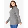 Woman Within Plus Size Cable Knit Half-Zip Pullover Sweater(Evening Blue)