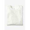 Woman Within Plus Size Cable Knit Pullover Crewneck Sweater(Ivory)