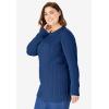 Woman Within Plus Size Cable Knit Pullover Crewneck Sweater(Ivory)