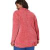 Woman Within Plus Size Chenille Cowlneck Sweater(Jewel Space Dye)