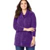 Woman Within Plus Size Chenille Cowlneck Sweater(Jewel Space Dye)