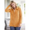 Woman Within Plus Size Chenille Zip Cable Cardigan Sweater(Chocolate)