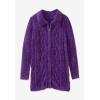 Woman Within Plus Size Chenille Zip Cable Cardigan Sweater(Emerald Green)