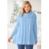 Woman Within Plus Size Cowl Neck Cable Knit Swing Sweater(Ivory)