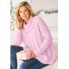 Woman Within Plus Size Cowl Neck Cable Knit Swing Sweater(Ivory)