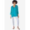 Woman Within Plus Size Curved Hem Pointelle Cardigan Sweater(New Khaki)