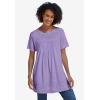Woman Within Plus Size Embroidered Eyelet Pintucked Tunic(White)