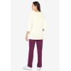 Woman Within Plus Size Floral Tee And Pant Set(Deep Claret Floral Placement)