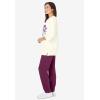 Woman Within Plus Size Floral Tee And Pant Set(Deep Claret Floral Placement)