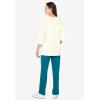 Woman Within Plus Size Floral Tee And Pant Set(Deep Teal Floral Placement)