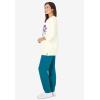Woman Within Plus Size Floral Tee And Pant Set(Deep Teal Floral Placement)