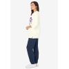 Woman Within Plus Size Floral Tee And Pant Set(Navy Floral Placement)