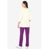Woman Within Plus Size Floral Tee And Pant Set(Plum Purple Floral Placement)