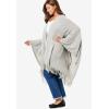 Woman Within Plus Size Fringed Cape Sweater(Black)