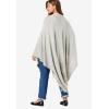 Woman Within Plus Size Fringed Cape Sweater(Black)
