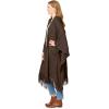 Woman Within Plus Size Fringed Cape Sweater(Chocolate)