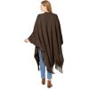 Woman Within Plus Size Fringed Cape Sweater(Chocolate)