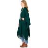 Woman Within Plus Size Fringed Cape Sweater(Emerald Green)