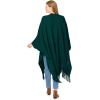 Woman Within Plus Size Fringed Cape Sweater(Emerald Green)