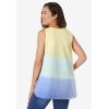 Woman Within Plus Size High-Low Tank(Multi Dip Dye)