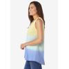 Woman Within Plus Size High-Low Tank(Multi Dip Dye)